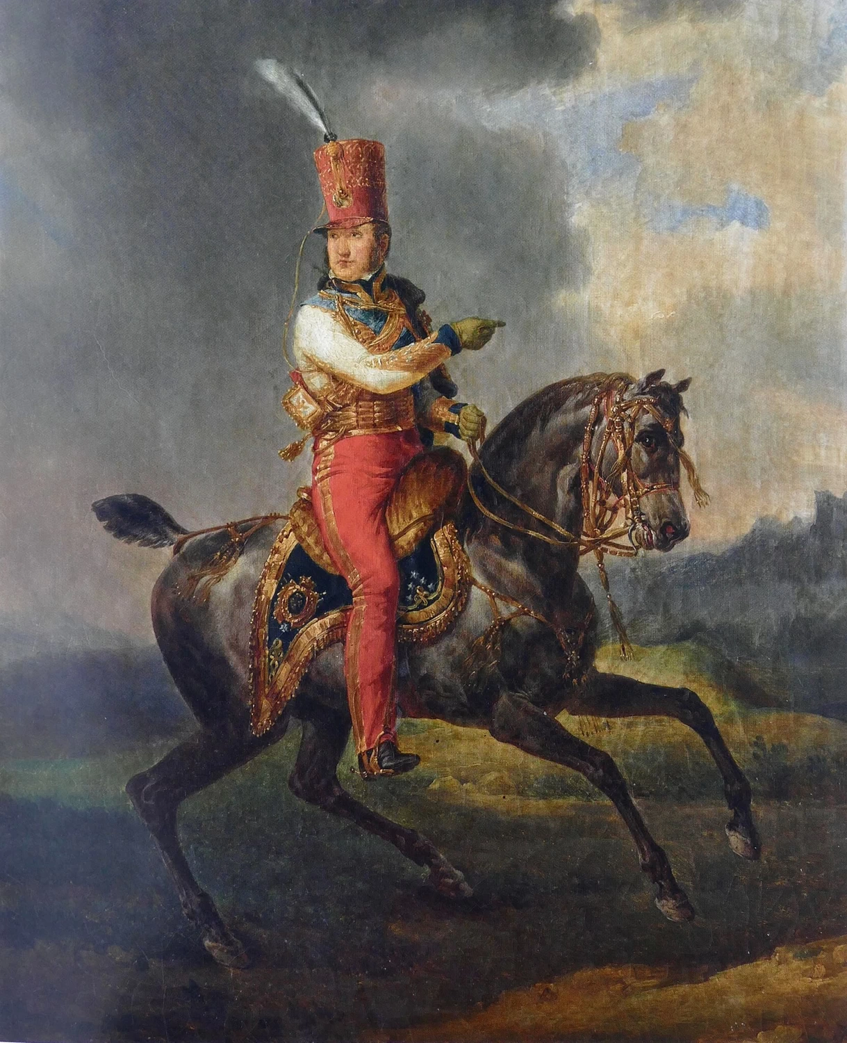  Émile Jean Horace Vernet-221-Louis-Philippe I poi duca di Charters nell'uniforme di un colonnello ussaro - Versailles